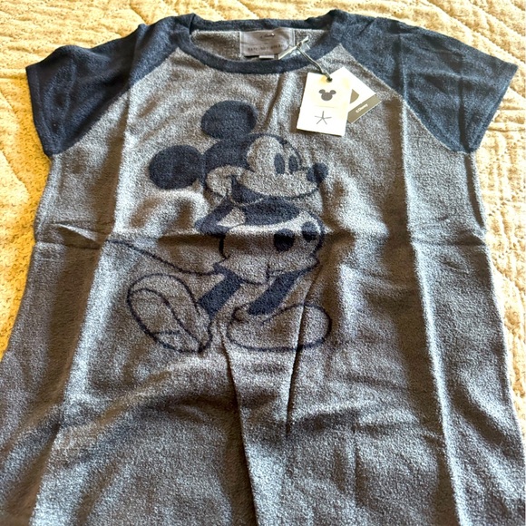 Barefoot Dreams X Disney collab Carbon/black classic Mickey Mouse Tee-SUPER SOFT - Picture 1 of 11